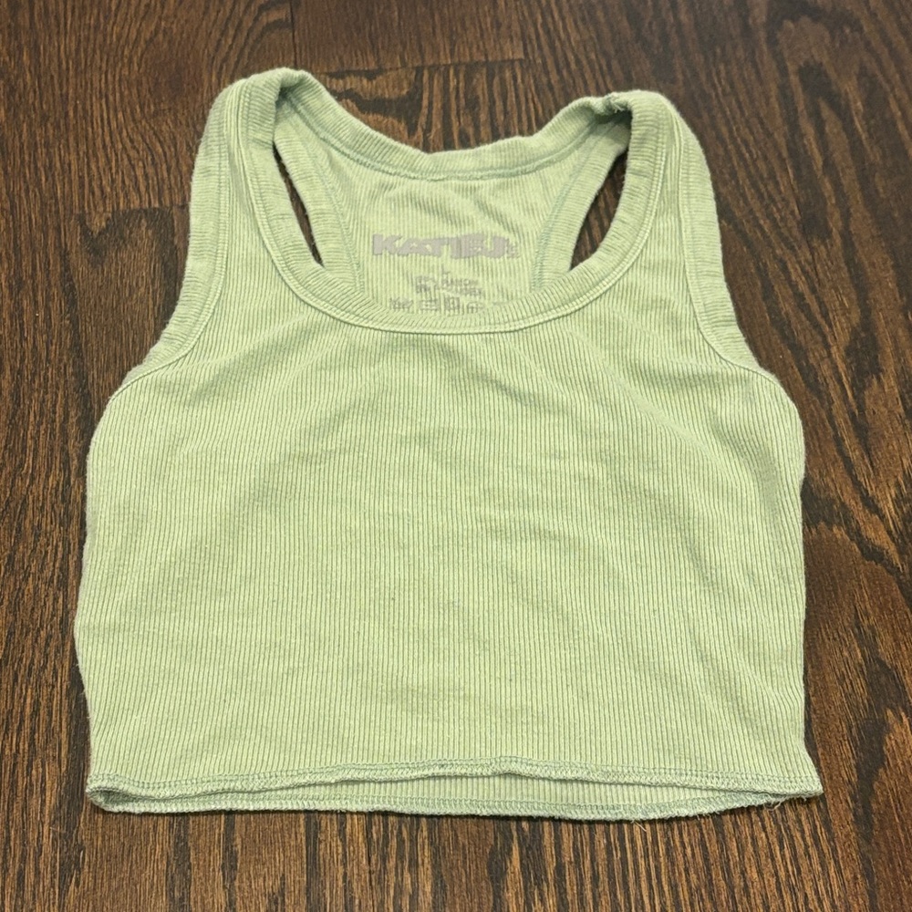 Katie J NYC Girl’s Light Green Ribbed Tank Top Size Large
